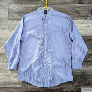 Brooks Brothers Blue Striped Non-Iron Dress Shirt 17-32/33